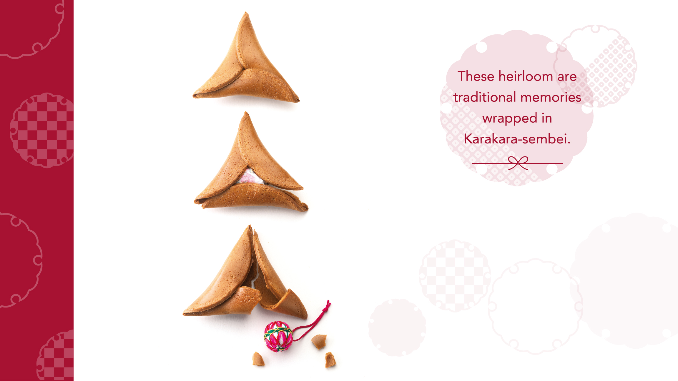 There heirloom are traditional memories wrapped in karakara-sembei